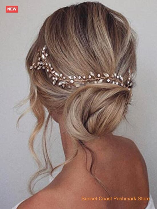 Crystal Rhinestone Wedding Hair Vine Bridal Hair Piece for Women